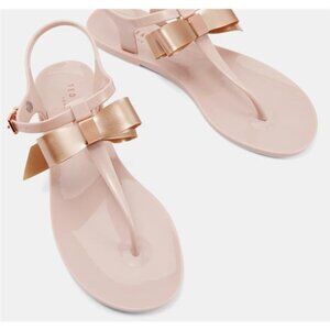 Ted Baker Jelly Ankle Strap Sandals with Bow - Size 7